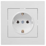 Розетка побутова із заземленням Lezard Vesna IP20 білий 742-0288-122B