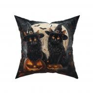 Подушка декоративная Halloween Black Cats 45x45 см черный с принтом La Nuit