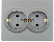 Розетка 2 із заземленням Lezard Vesna IP20 сірий 742-3500-127B
