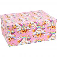 Коробка подарочная Розовая "Happy birthday" 35x27x15.5см