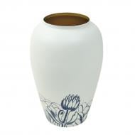 Ваза металлическая МВМ MY HOME Элизиум 35 см белая с золотистым VB-01 PRINT/GOLD