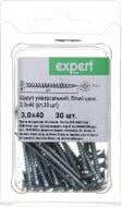 Шуруп універсальний потайна головка 3x40 мм 30 шт. білий цинк Expert Fix