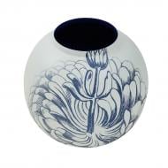 Ваза металлическая МВМ MY HOME Элизиум 21 см белая с синим VB-02 PRINT/DEEP BLUE
