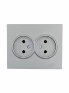 Розетка бытовая без заземления Lezard Vesna IP20 серый 742-3500-128B