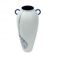 Ваза металлическая МВМ MY HOME Элизиум 42 см белая с синим VB-03 PRINT/DEEP BLUE