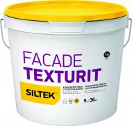 Краска акриловая структурная Siltek структурная FACADE TEXTURIT База ТА мат белый 9 л