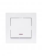 Выключатель одноклавишный Lezard Vesna с подсветкой белый 742-0288-111