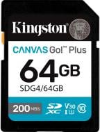 Карта памяти Kingston SDXC 64 ГБ UHS-IClass 10 (SDG4/64GB ) Canvas Go! Plus R200/W200MB/s