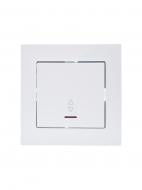 Выключатель проходной одноклавишный Lezard Vesna с подсветкой белый 742-0288-114