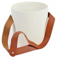 Коробка подарункова кругла біла з ремінцем без кришки 15,3х15,3х14,5см 2603740901