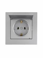 Механизм розетки 1 с заземлением Lezard Vesna IP20 серый 742-3588-123B