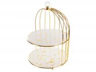 Фруктовница двухъярусная Lefard Marble White 25 см 926-002