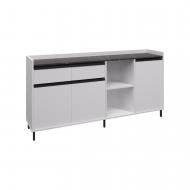 Комод Вісент 2ш+3дв+открыт. ГБ12 2000x900x400 мм белый/мрамор черный