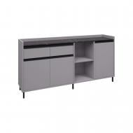 Комод Вісент 2ш+3дв+открыт. ГБ12 2000x900x400 мм серый/мрамор черный