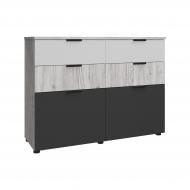 Комод Вісент 6ш ГР06 1200x900x404 мм дуб аляска/графит/белый/дуб аляска