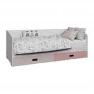 Ліжко Вісент 2ш ОЛ02 90x200 см біла аляска/кашемір/рожевий