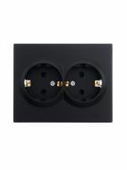 Розетка двойная 2 с заземлением Lezard Vesna IP20 антрацит 742-4200-127B