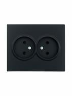 Розетка подвійна 2 без заземлення Lezard Vesna IP20 антрацит 742-4200-128B