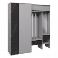 Прихожая с зеркалом Вісент (штанга) ГБ19 2100х1980х600 мм серый