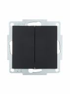 Выключатель двухклавишный Lezard Vesna без подсветки антрацит 742-4288-101