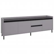 Тумба под ТВ Вісент Габриэль 2дв+2ш ГБ10 серый/мрамор черный