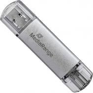 Флешпам'ять MediaRange Combo flash drive with plug 128 ГБ USB 3.0 USB Type-C silver (MR938)