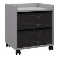 Тумба мобильная Вісент 2ш ГБ05 500x550x400 мм серый/мрамор черный