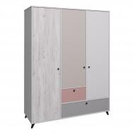 Шкаф Вісент 3дв+2ш ОЛ08 2100х1600х600 мм белая аляска / кашемир/розовый/серый/дуб аляска
