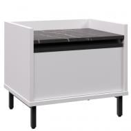 Тумба прикроватная Вісент 1ш ГБ07 500x400x400 мм белый/мрамор черный