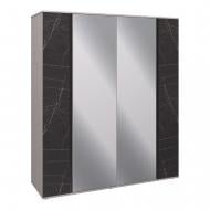Шкаф Вісент 4дв + зеркало ГБ18 2100х1795х600 мм кашемир / кашемир/мрамор черный