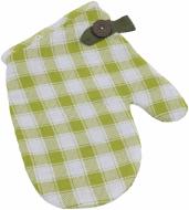 Прихватка-варежка Клетка зеленая 18x30 см белый La Nuit