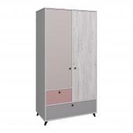 Шкаф Вісент 2дв+2ш ОЛ07 2100х1070х600 мм белая аляска / скай/голубой/серый/дуб крафт серый