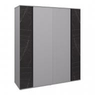 Шкаф Вісент Габриэль 4дв ГБ18 2100х1795х600 мм серый / серый/мрамор черный