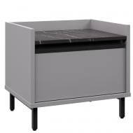 Тумба прикроватная Вісент 1ш ГБ07 500x400x400 мм серый/мрамор черный