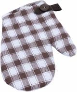 Прихватка-рукавиця Коричнева клітинка 18x30 см білий La Nuit
