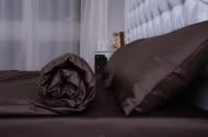 Простынь сатин гладкокрашеный 220x240 см шоколадный La Nuit