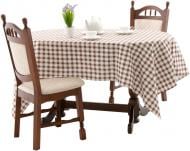 Скатертина Клітинка 140x220 см коричневий La Nuit