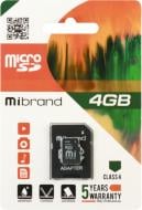 Карта пам'яті microSDHC 4 ГБ Class 4 (MICDC4/4GB-A) Mibrand