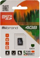 Карта пам'яті microSDHC 4 ГБ Class 4 (MICDC4/4GB) Mibrand