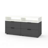 Тумба под ТВ Metkas Home A020 4ш ЛДСП 1200x625x420 мм антрацит/белый снег/антрацитбелый снег Тумба под ТВ Metkas Home A020 4ш ЛДСП 1200x625x420 мм антрацит/белый снег/антрацитбелый снег