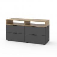 Тумба под ТВ Metkas Home A020 4ш ЛДСП 1200x625x420 мм антрацит/дуб артизан/антрацит Тумба под ТВ Metkas Home A020 4ш ЛДСП 1200x625x420 мм антрацит/дуб артизан/антрацит