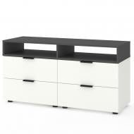 Тумба под ТВ Metkas Home A020 4ш 1200x625x420 мм белый снег/антрацит/белый снег