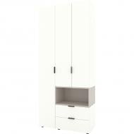 Шкаф Metkas Home A002R 3д2ш ЛДСП 2300х1000х420 мм белый снег / кашемир / белый снег