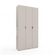 Шкаф Metkas Home A015L, 3д, ЛДСП 2300х1200х420 мм кашемир / белый снег кашемир