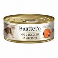 Консерва для котов Basttet`o Silver мусс с лососем и овощами 85 г