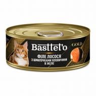 Консерва для котов Basttet`o Gold филе лосося с кусочками говядины (в желе) 85 г