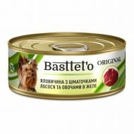 Консерва для собак для усіх порід Basttet`o Original яловичина зі шматочками лосося та овочами (в желе) 85 г