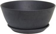 Горшок керамический Ориана-Запорожкерамика Бонсайница Новая круглый 3,5 л черный