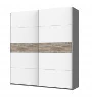 Шкаф-купе Кайзер Doros ДСП 2200x600x2400 мм антрацит/белый/дуб клондайк двери / ДСП
