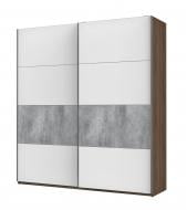 Шкаф-купе Кайзер Doros ДСП 2200x600x2400 мм трюфель/белый/бетон двери / ДСП